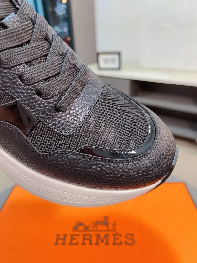 Men's shoes💰580🌸🌸【HERMES】Hermès high-end quality original shoe upper: 🔝tumbled calfskin, suede calfskin, shoe body sewn H totem, outsole: ultra-light TPU foam·rubber; two-color molded outsole, ultra-high quality control·fine workmanship: highlighting (high-end·luxury·grade) 38-44 (45 can be customized)